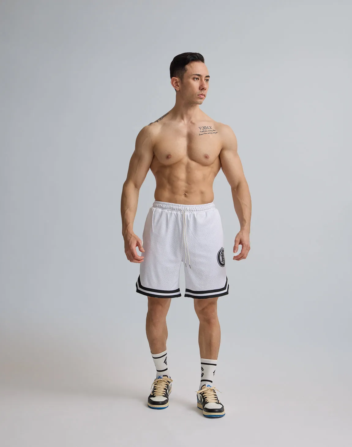 CRONOS JERSEY MESH SHORTS【WHITE】