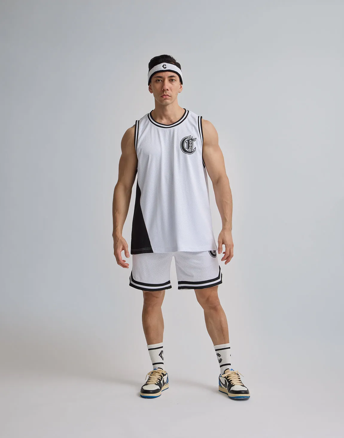CRONOS JERSEY MESH SHORTS【WHITE】