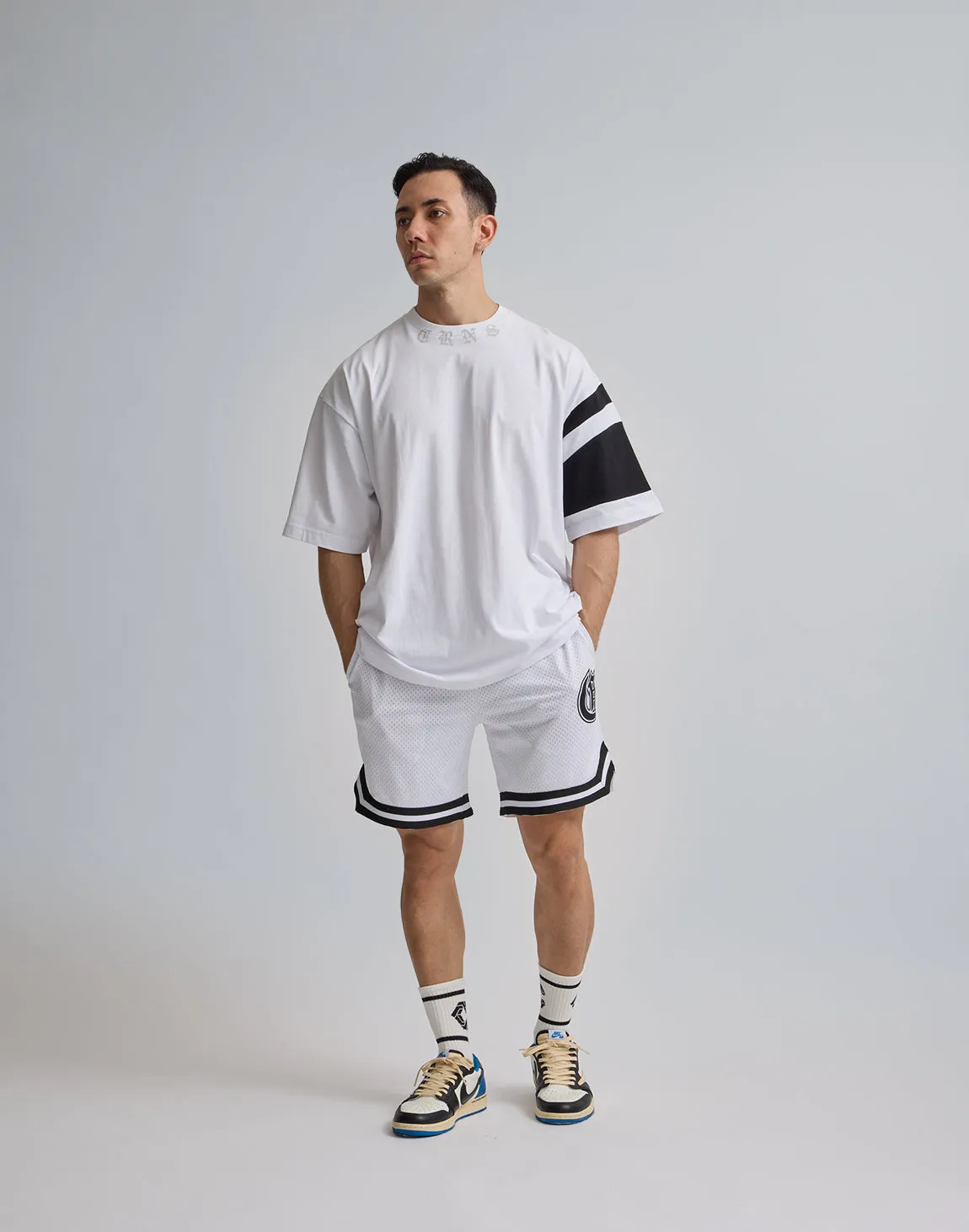 CRONOS JERSEY MESH SHORTS【WHITE】