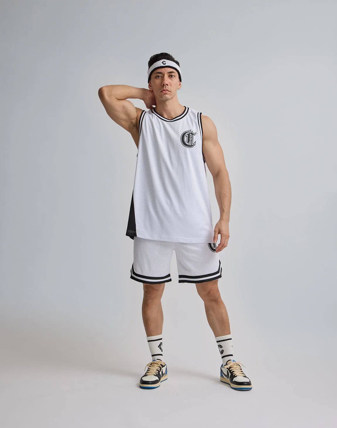 CRONOS JERSEY MESH SHORTS【WHITE】