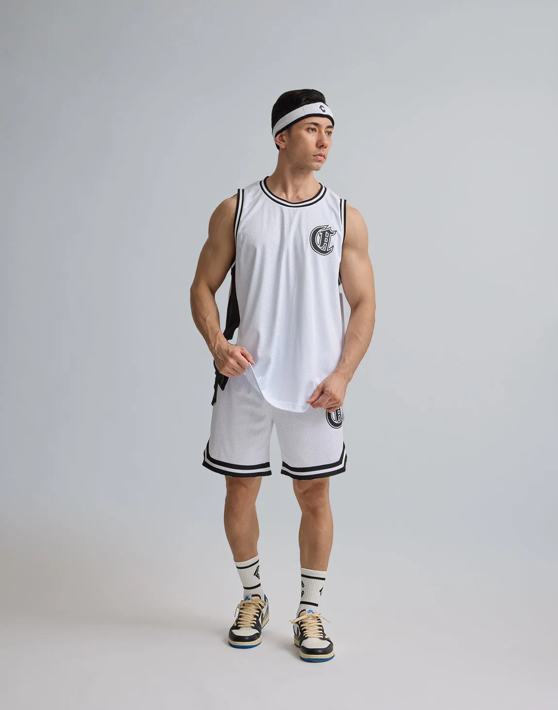 CRONOS JERSEY MESH SHORTS【WHITE】