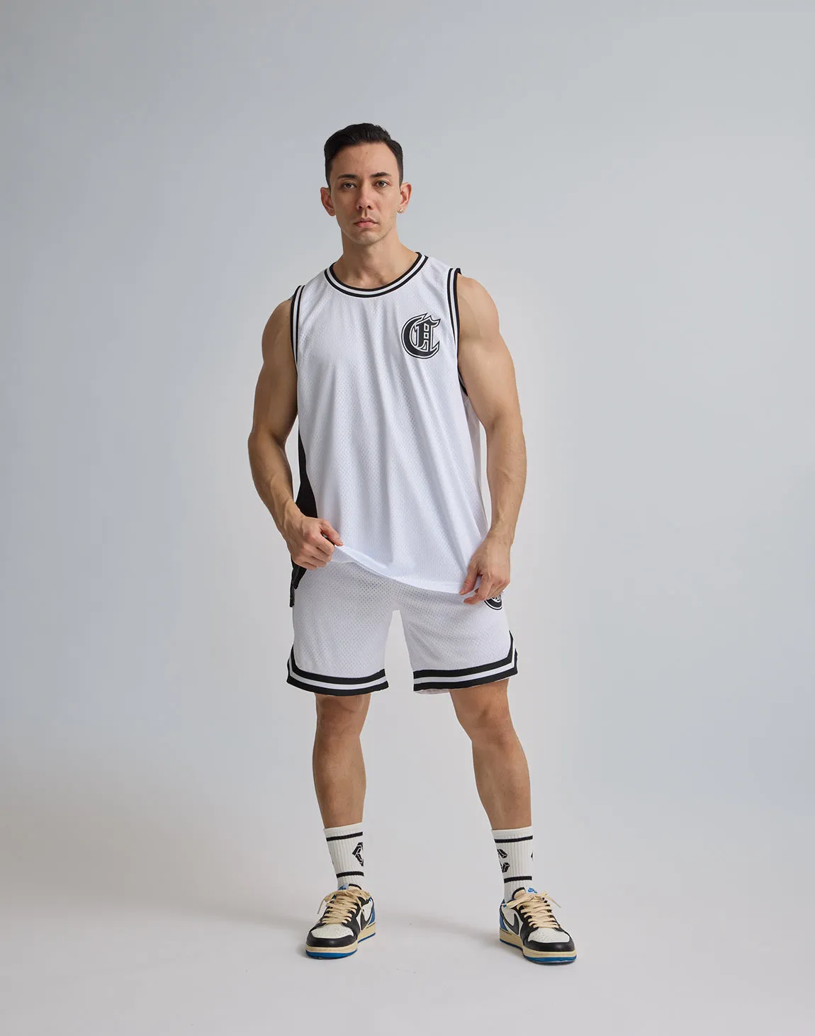 CRONOS JERSEY MESH SHORTS【WHITE】