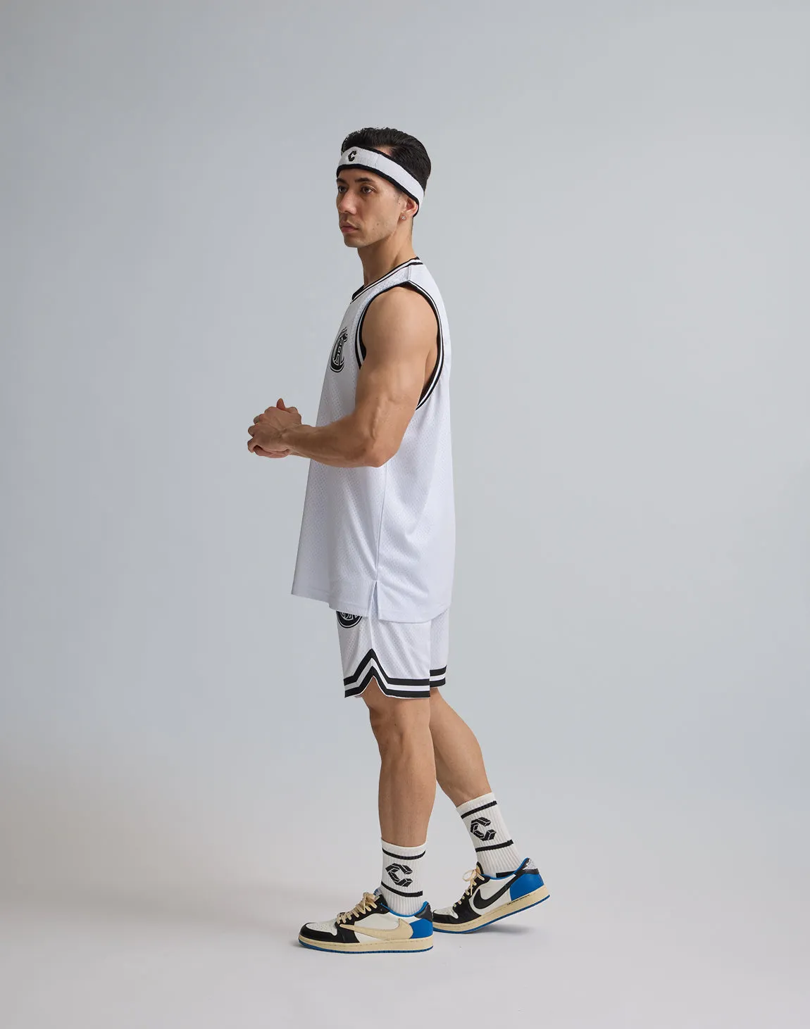 CRONOS JERSEY MESH SHORTS【WHITE】
