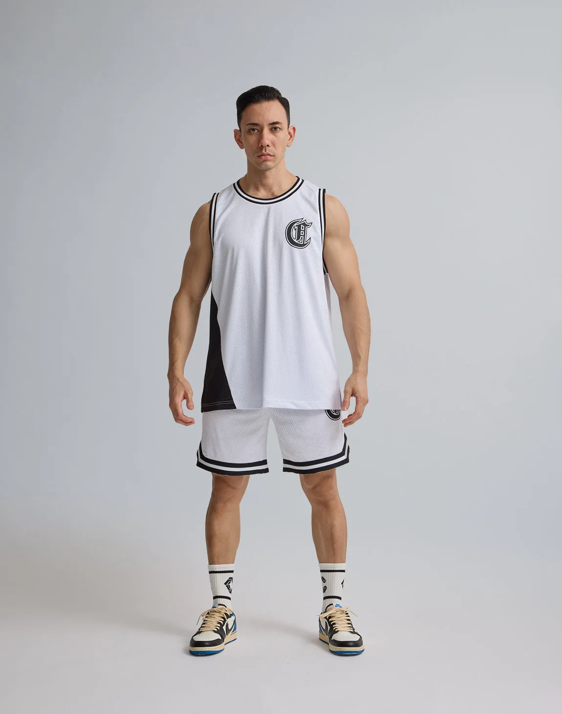 CRONOS JERSEY MESH SHORTS【WHITE】