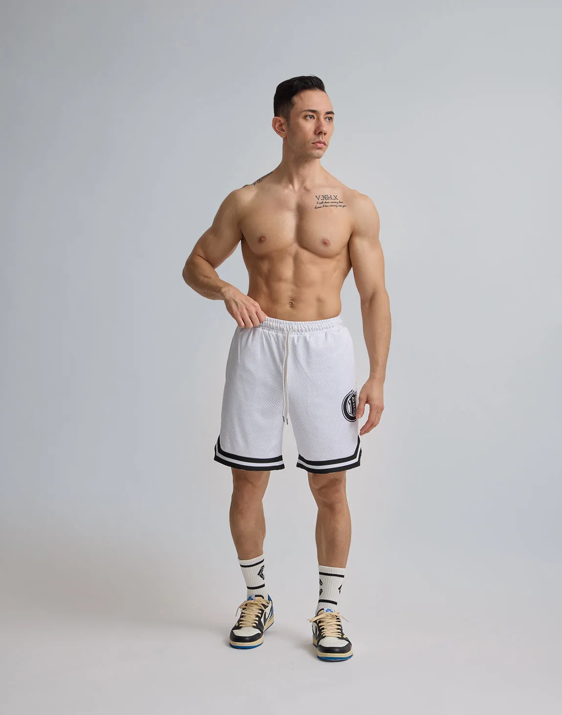 CRONOS JERSEY MESH SHORTS【WHITE】