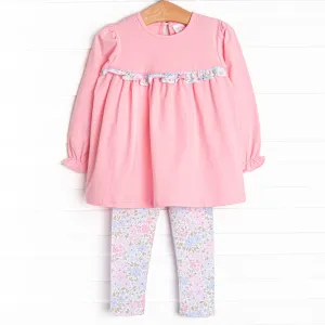 Dapper Daisies Legging Set, Pink