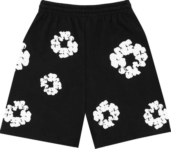 Denim Tears "The Cotton Wreath" Shorts Black