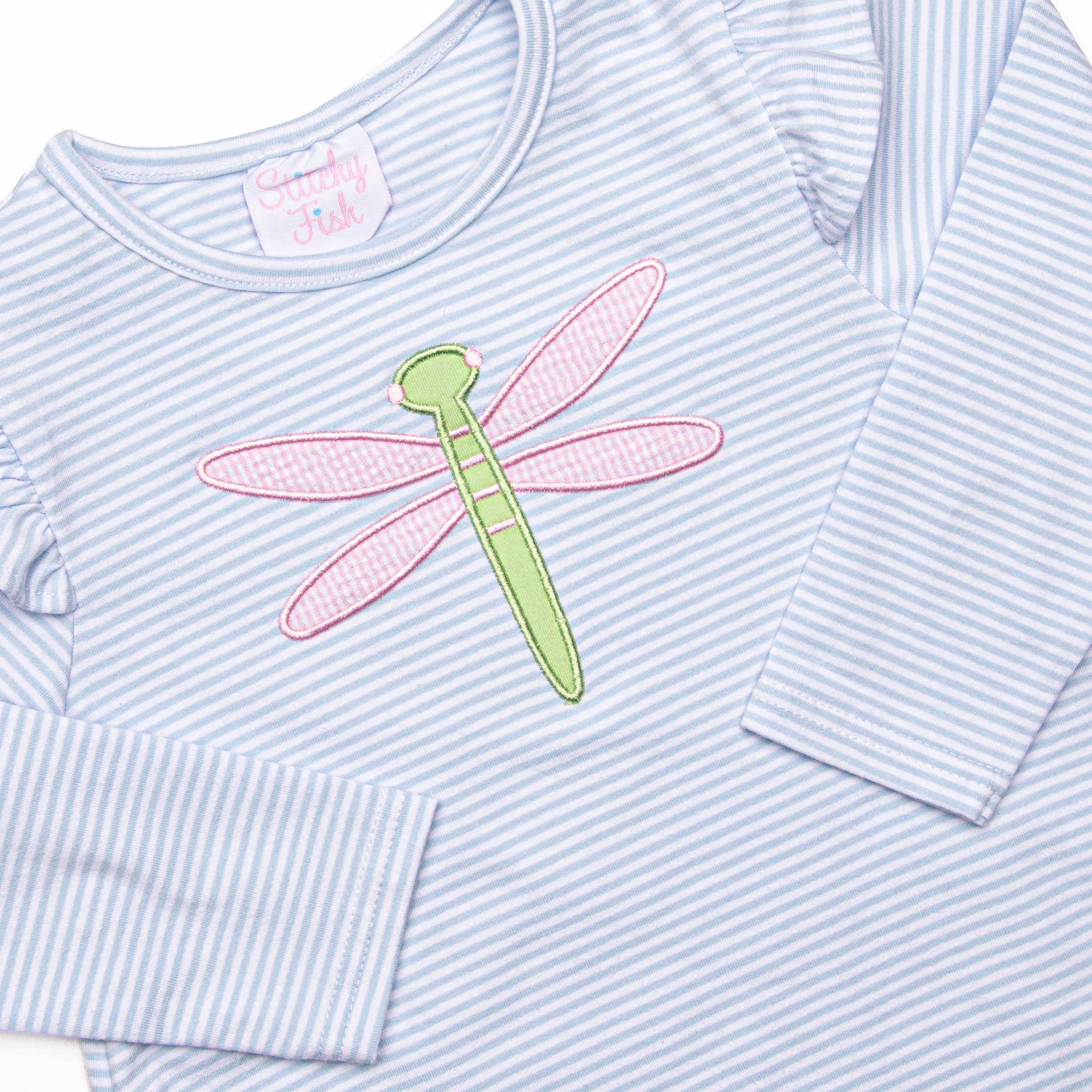 Dragonfly Days Applique Legging Set, Blue
