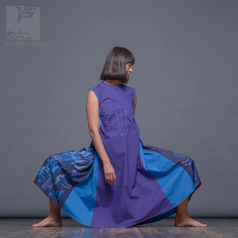 Dress "Cosmic Tetris" Model "PB"  Purple-Blue
