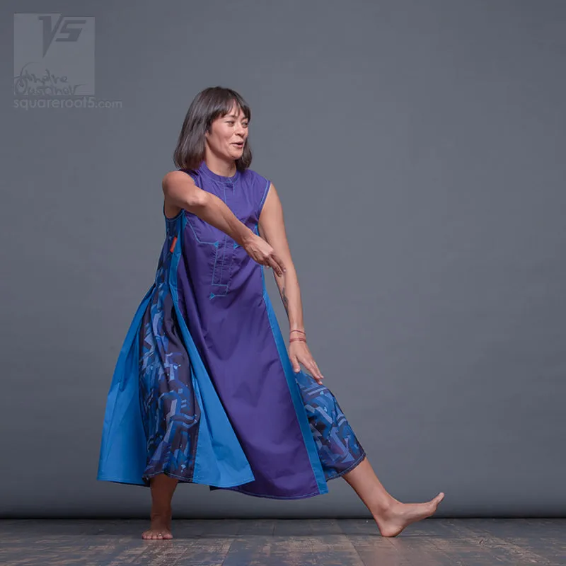 Dress "Cosmic Tetris" Model "PB"  Purple-Blue