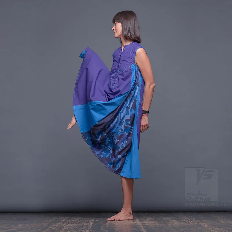 Dress "Cosmic Tetris" Model "PB"  Purple-Blue