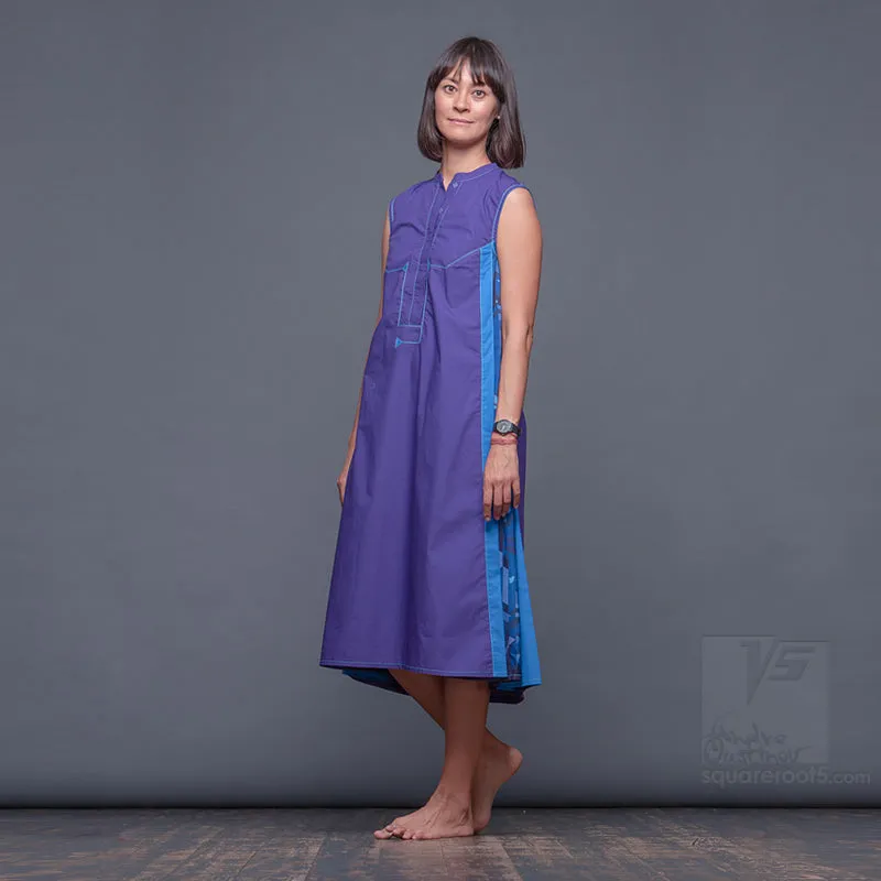Dress "Cosmic Tetris" Model "PB"  Purple-Blue