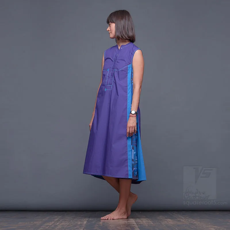 Dress "Cosmic Tetris" Model "PB"  Purple-Blue