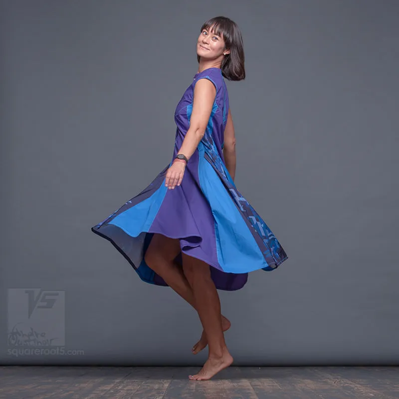 Dress "Cosmic Tetris" Model "PB"  Purple-Blue