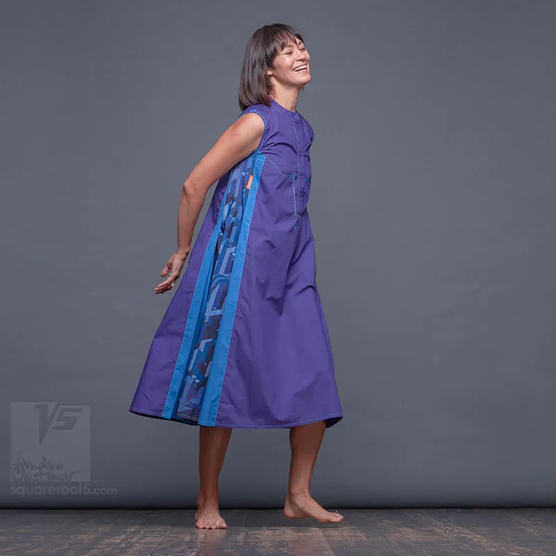 Dress "Cosmic Tetris" Model "PB"  Purple-Blue