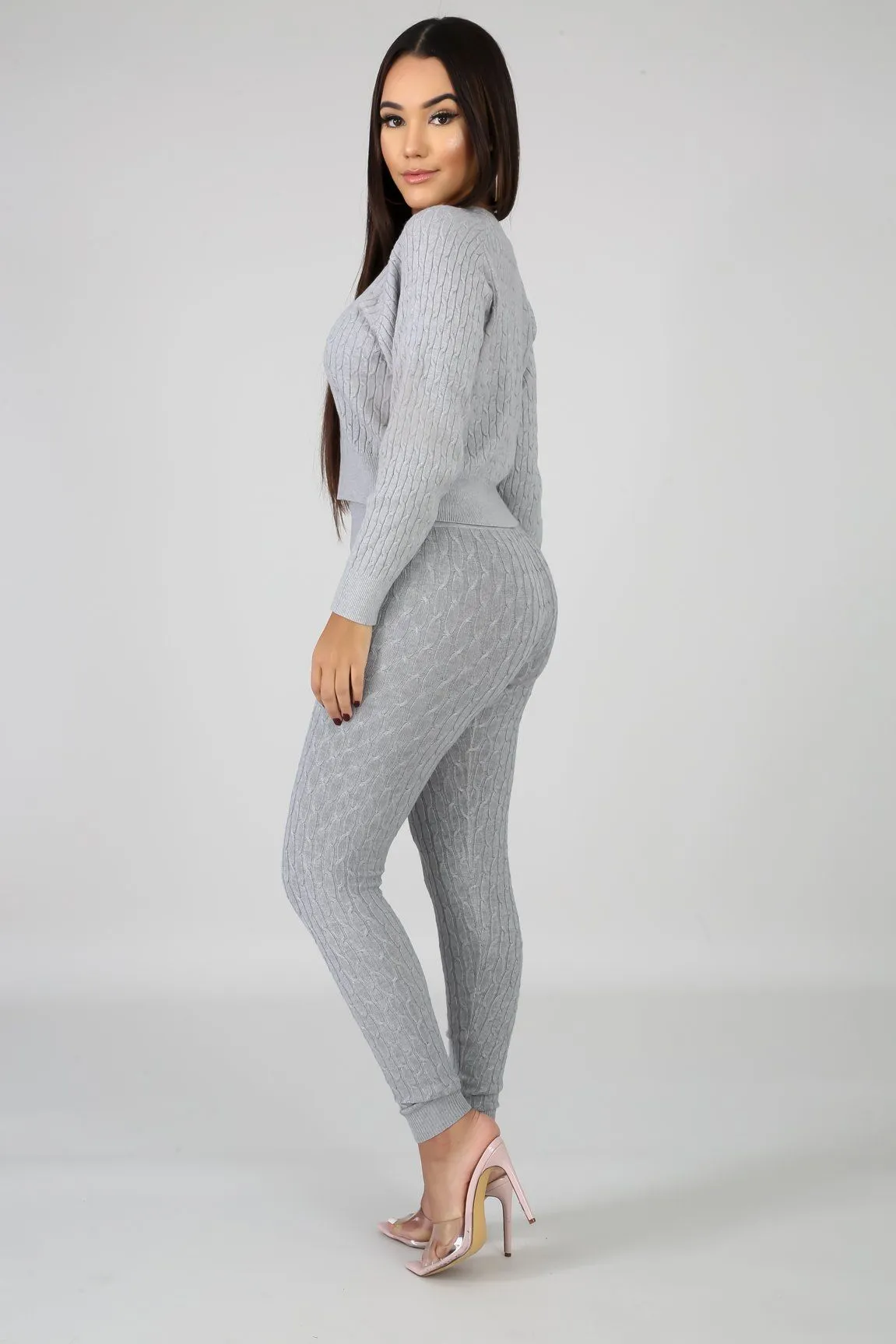 DS666SETP-Knit Sweater & Leggings Set