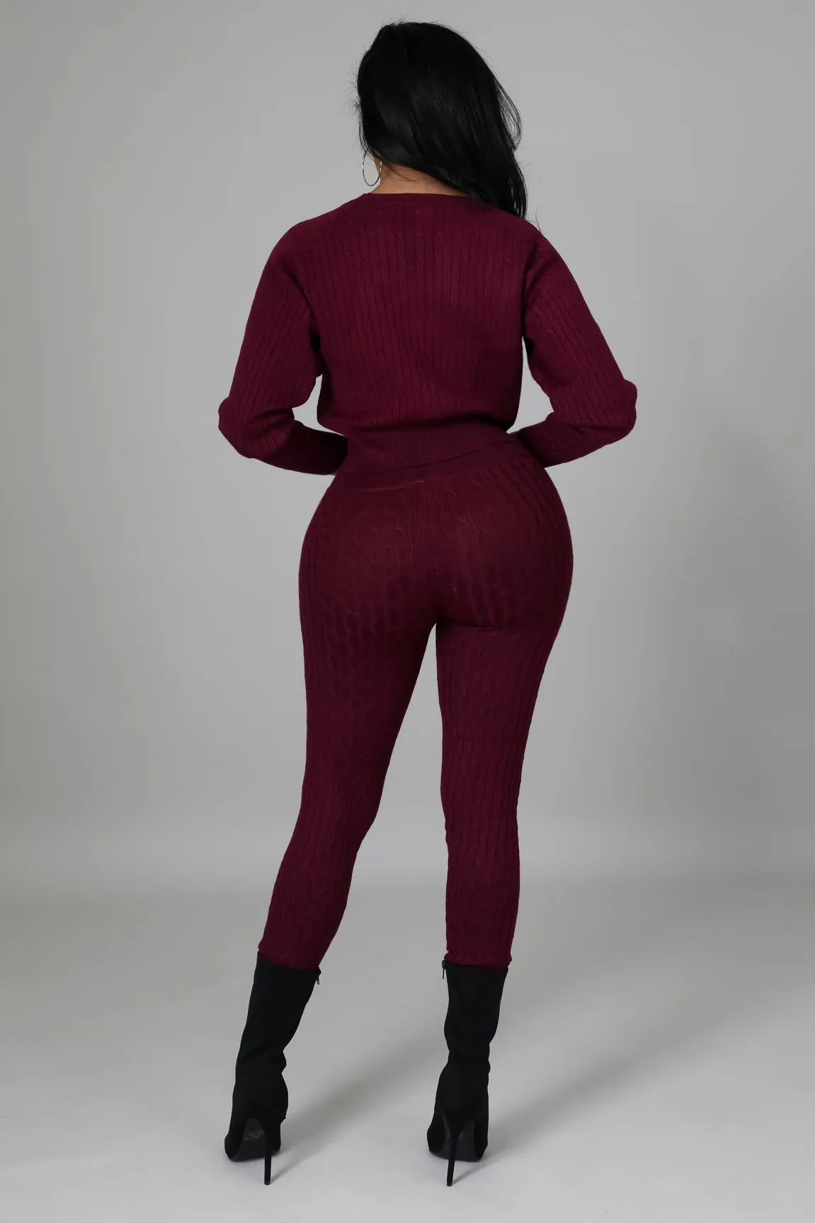 DS666SETP-Knit Sweater & Leggings Set