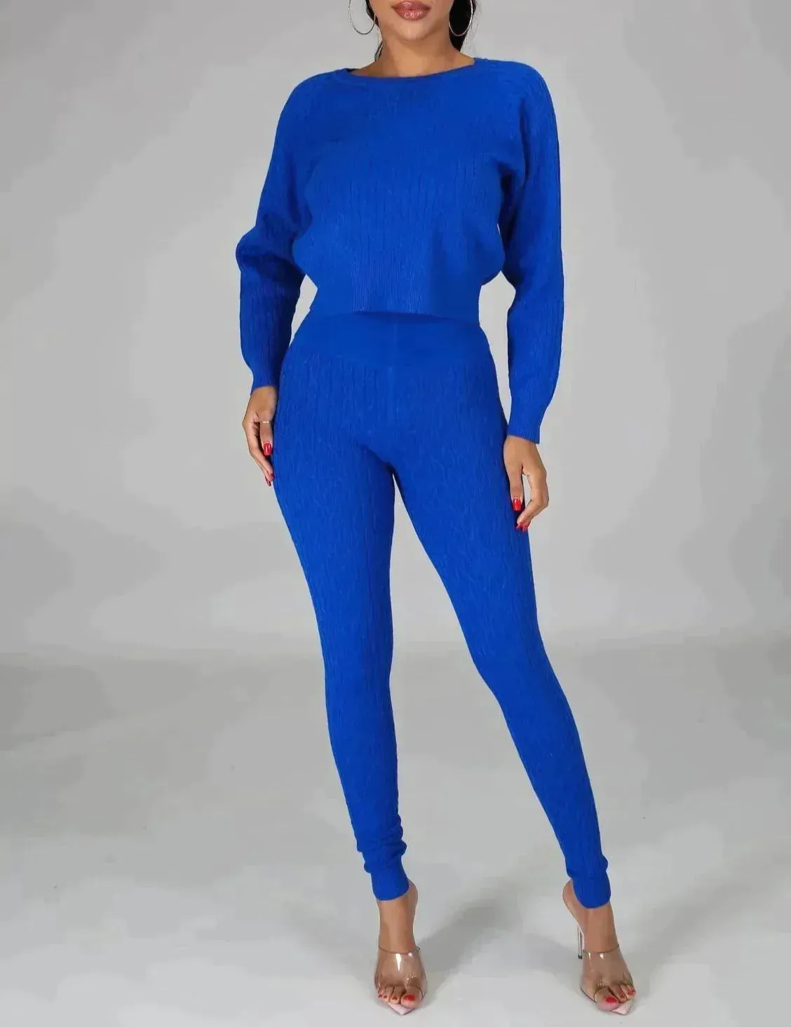 DS666SETP-Knit Sweater & Leggings Set