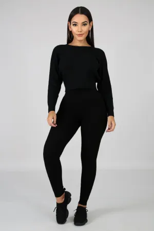 DS666SETP-Knit Sweater & Leggings Set