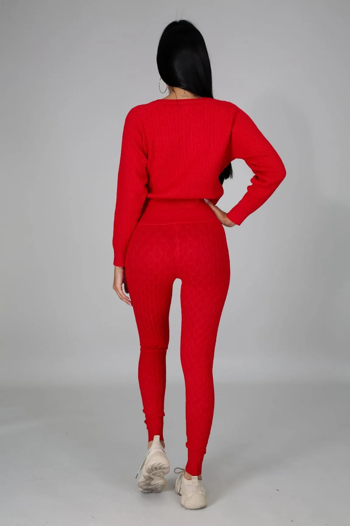 DS666SETP-Knit Sweater & Leggings Set