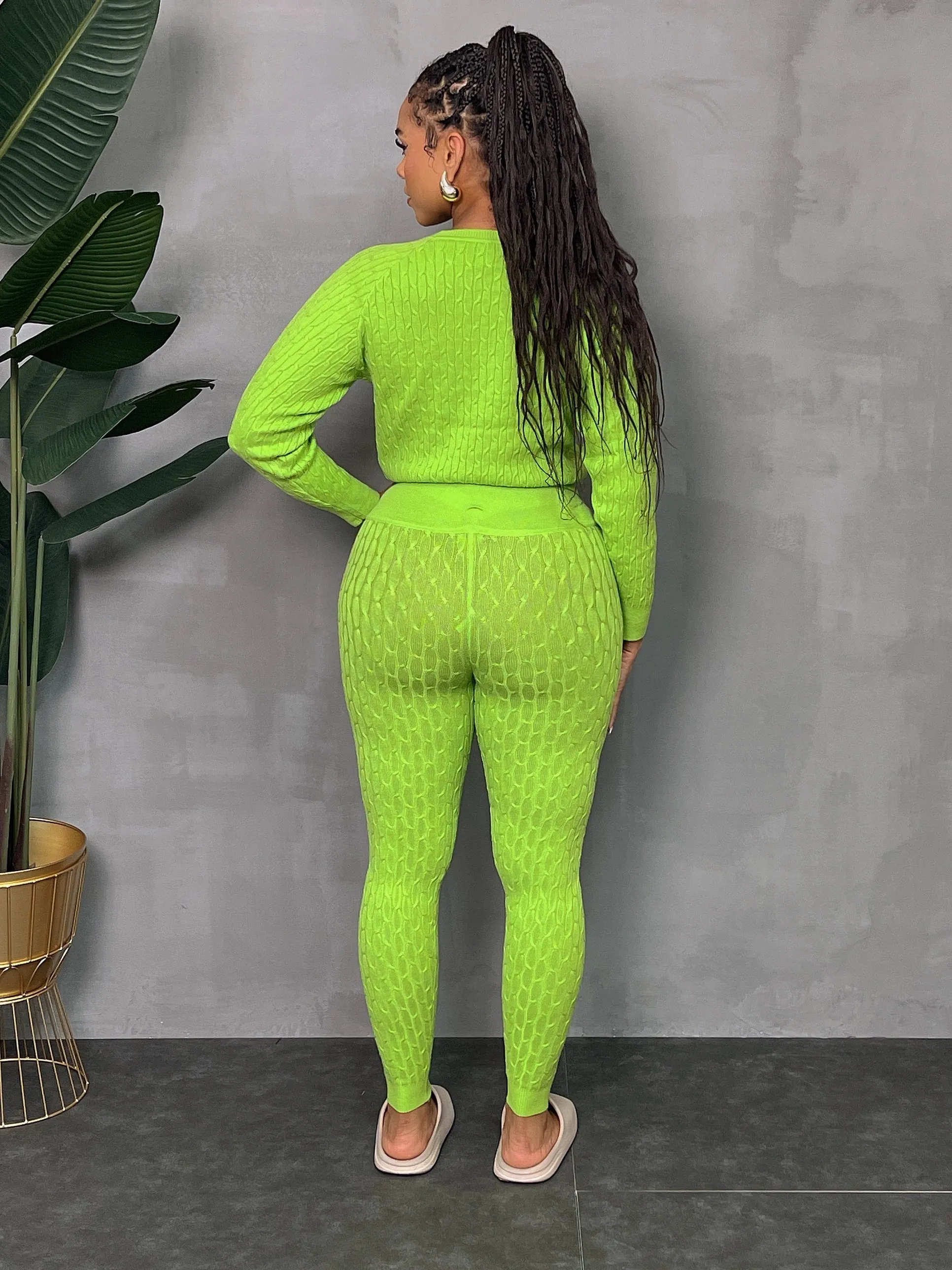 DS666SETP-Knit Sweater & Leggings Set
