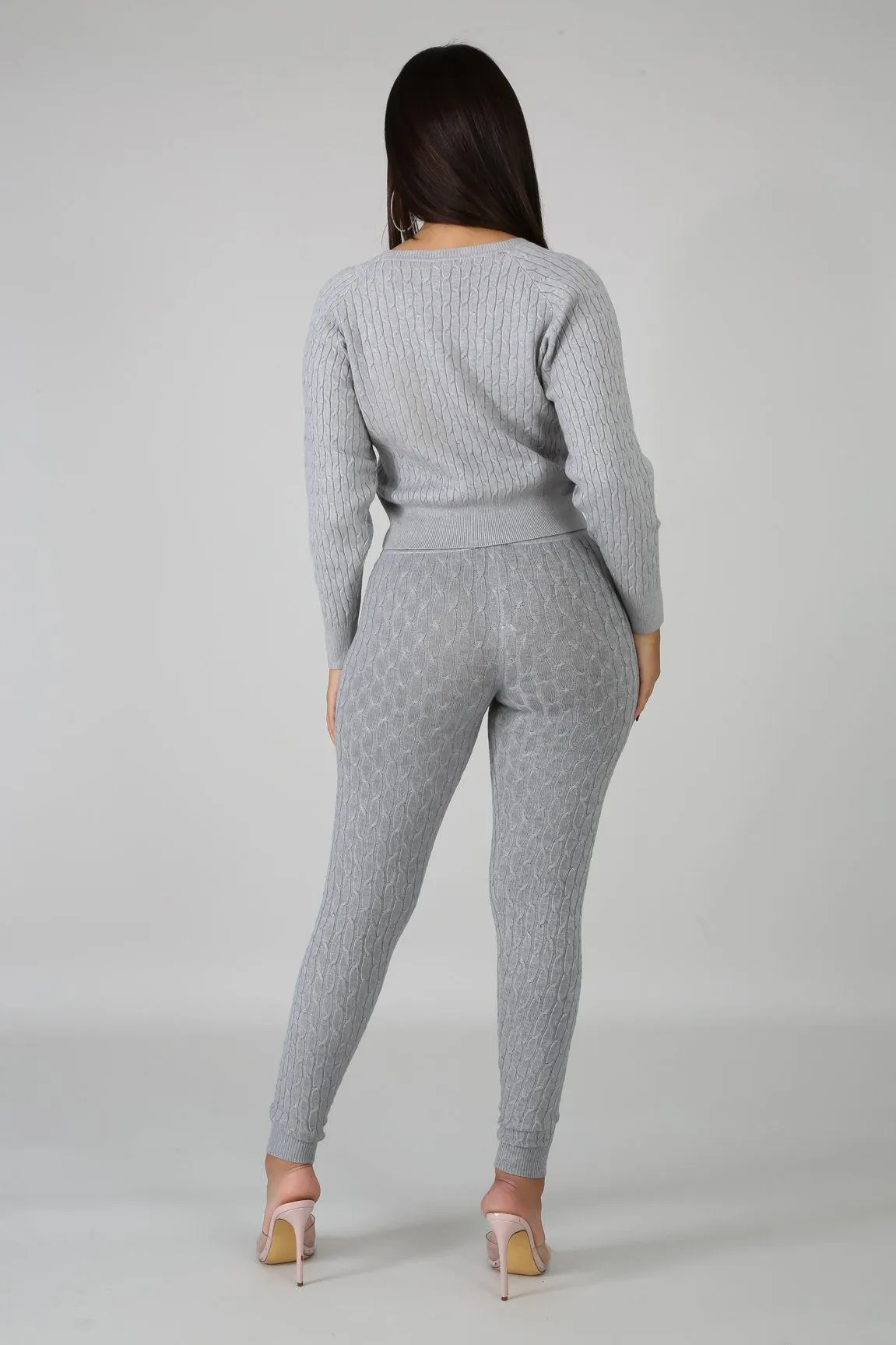 DS666SETP-Knit Sweater & Leggings Set