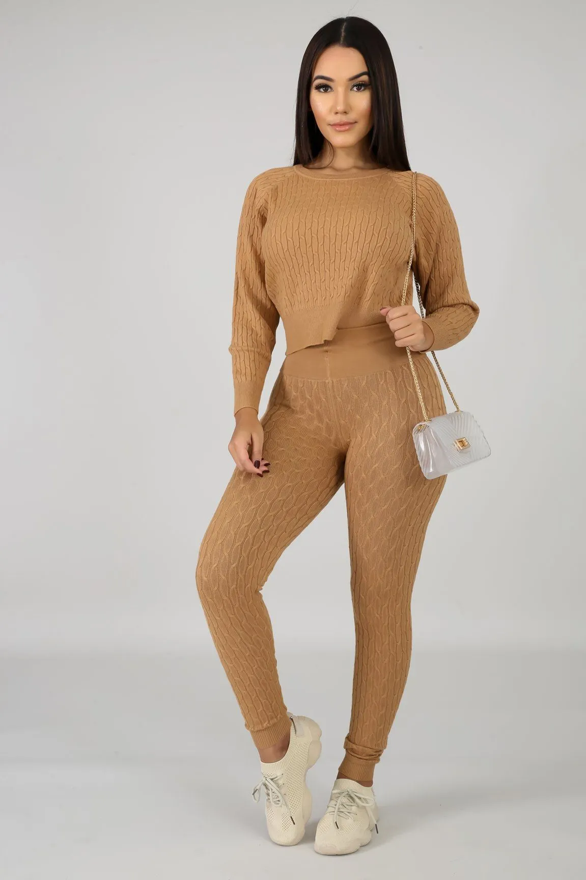 DS666SETP-Knit Sweater & Leggings Set