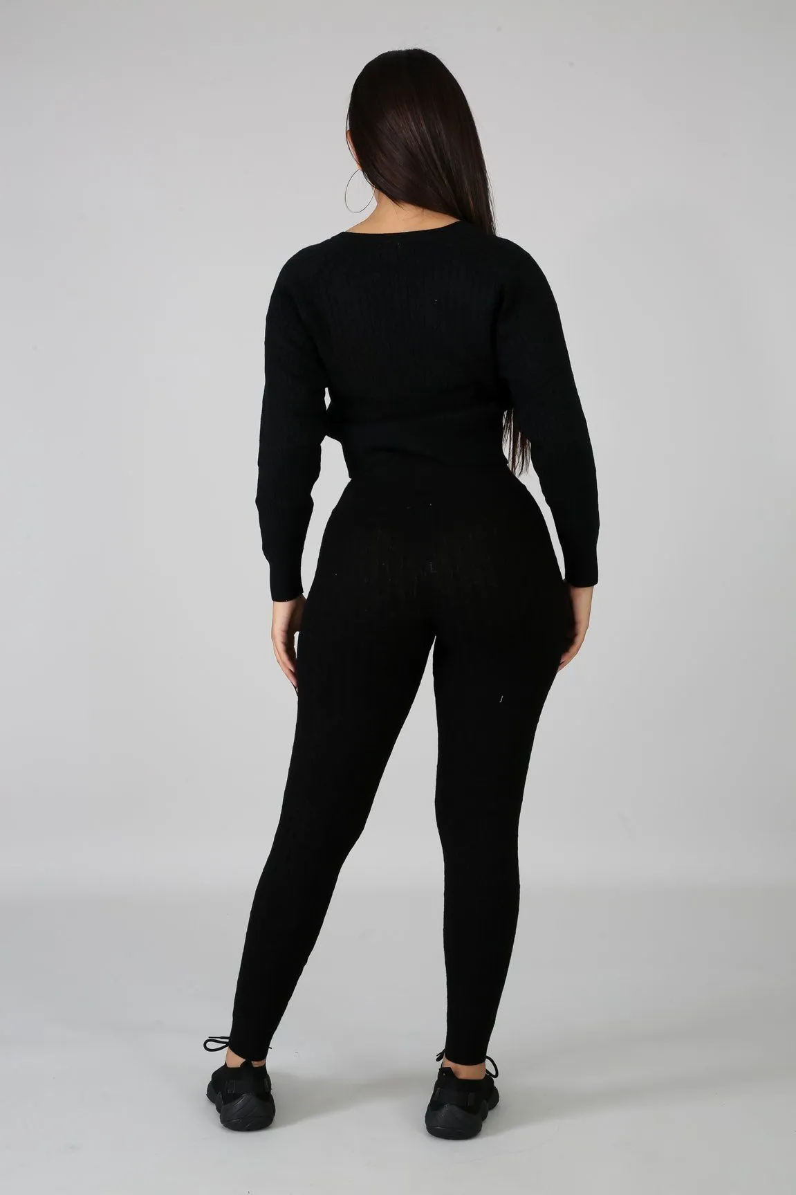 DS666SETP-Knit Sweater & Leggings Set