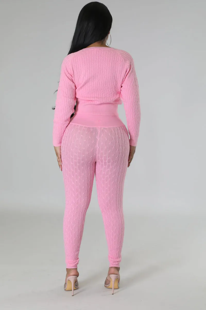 DS666SETP-Knit Sweater & Leggings Set