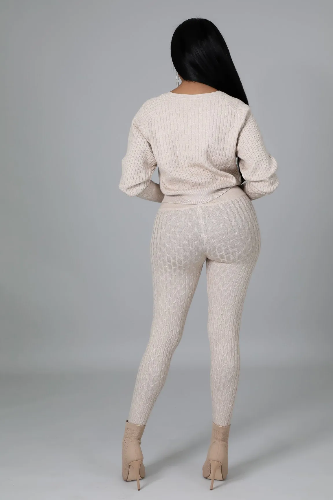 DS666SETP-Knit Sweater & Leggings Set