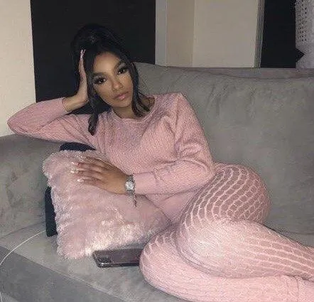 DS666SETP-Knit Sweater & Leggings Set