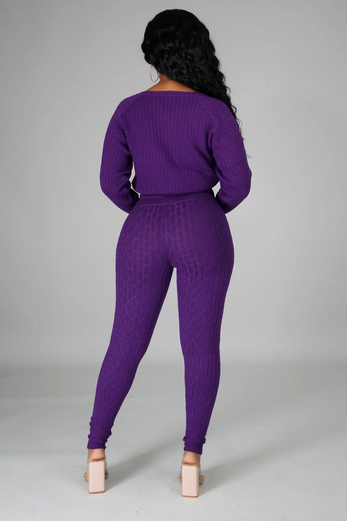 DS666SETP-Knit Sweater & Leggings Set