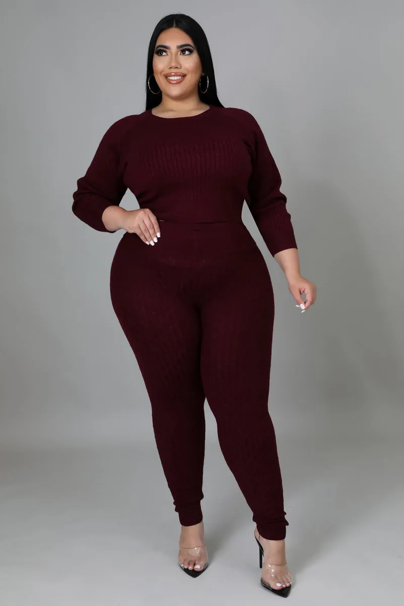 DS666SETXP-Knit Sweater & Leggings Set (Plus)