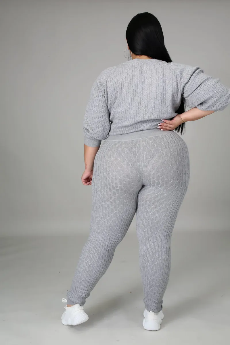DS666SETXP-Knit Sweater & Leggings Set (Plus)