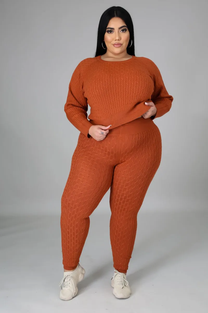 DS666SETXP-Knit Sweater & Leggings Set (Plus)