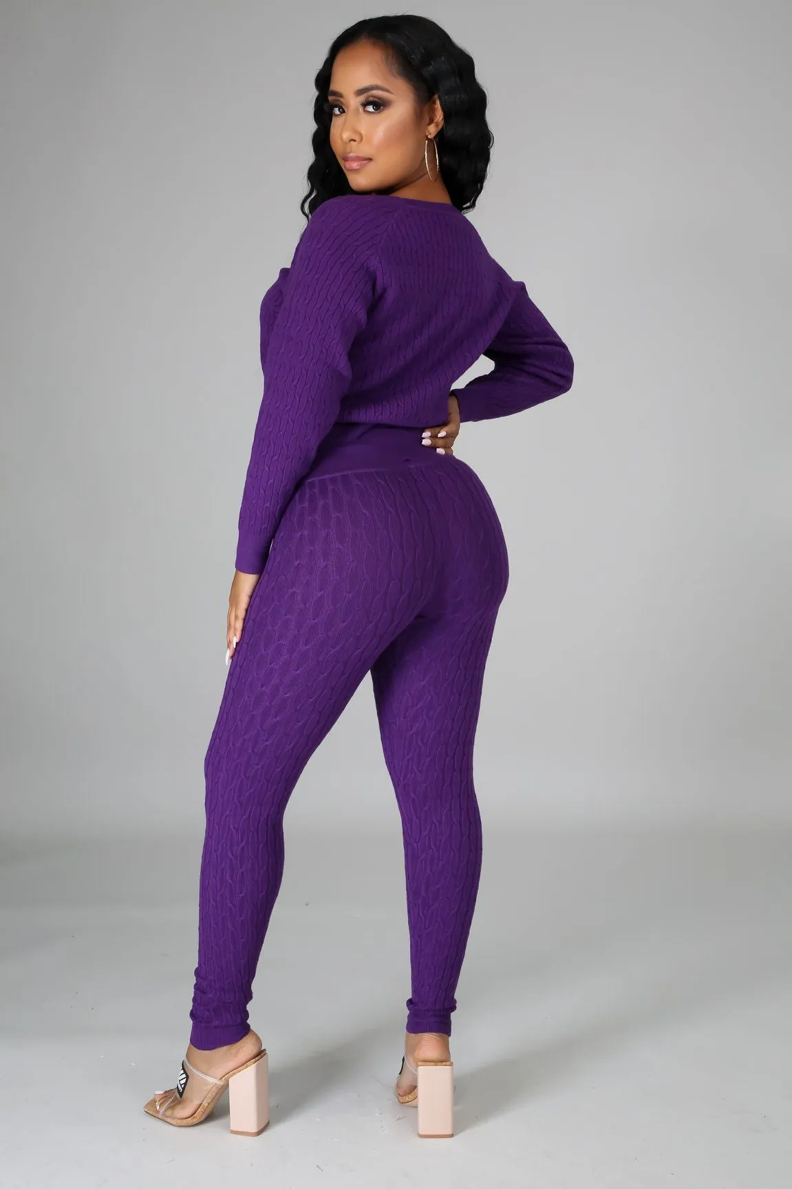 DS666SETXP-Knit Sweater & Leggings Set (Plus)