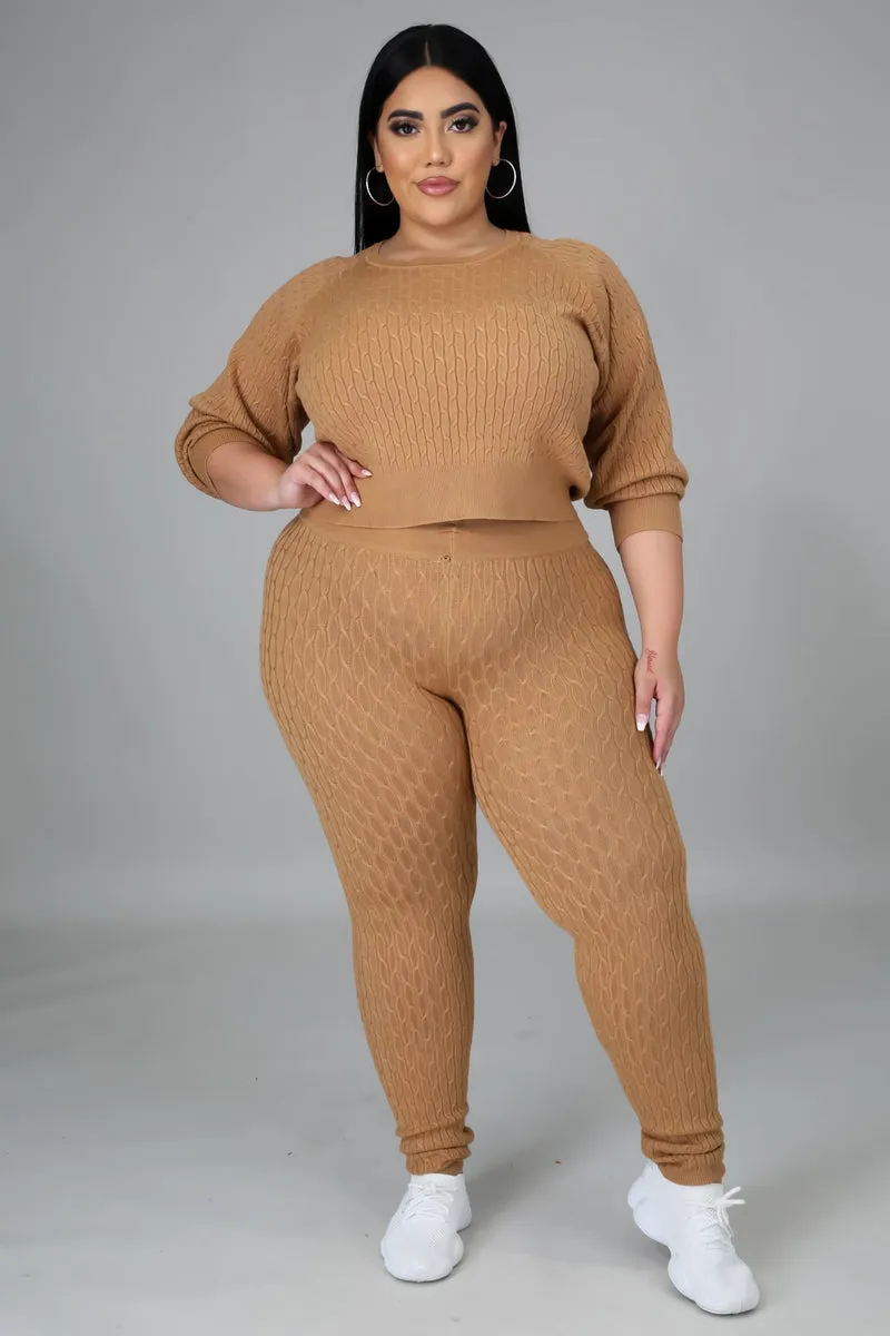 DS666SETXP-Knit Sweater & Leggings Set (Plus)