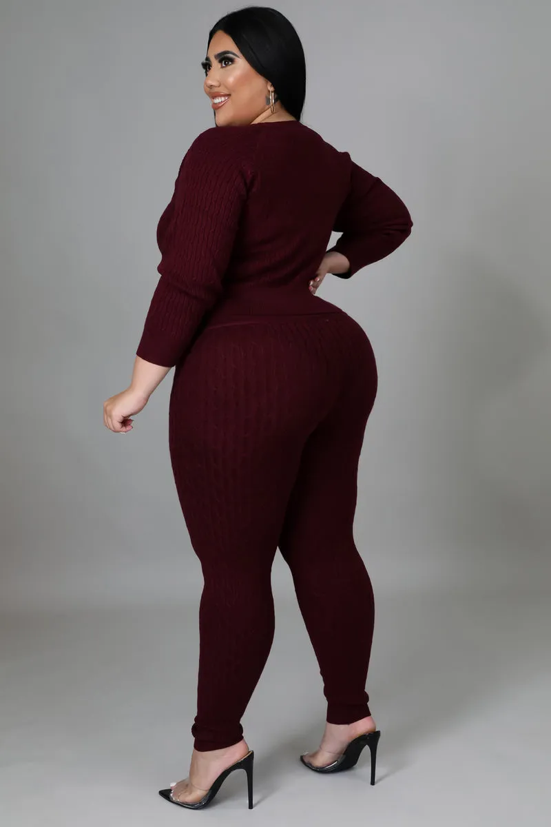 DS666SETXP-Knit Sweater & Leggings Set (Plus)