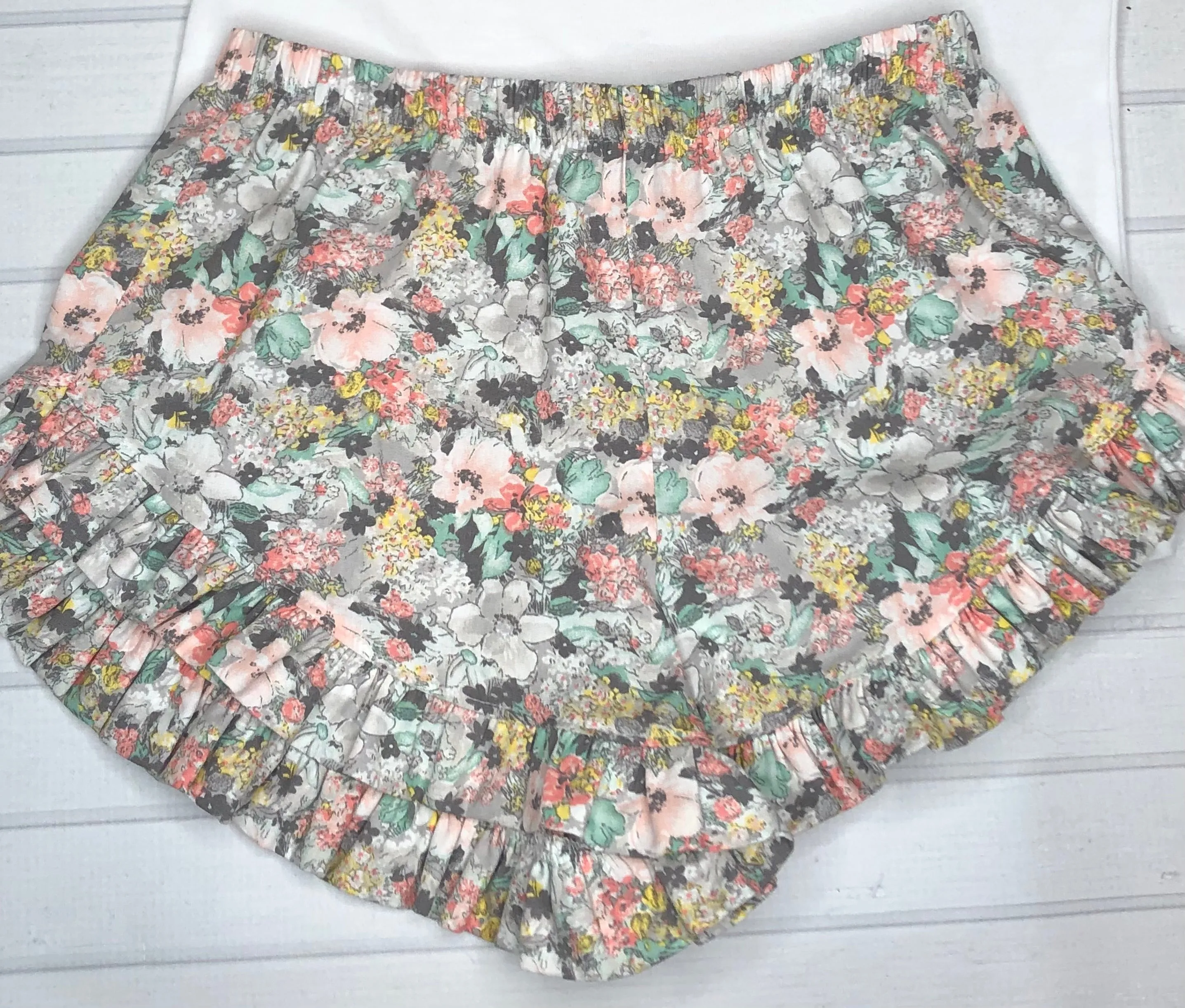 Fall Rainbow Ruffled Shorts & Shirt Set