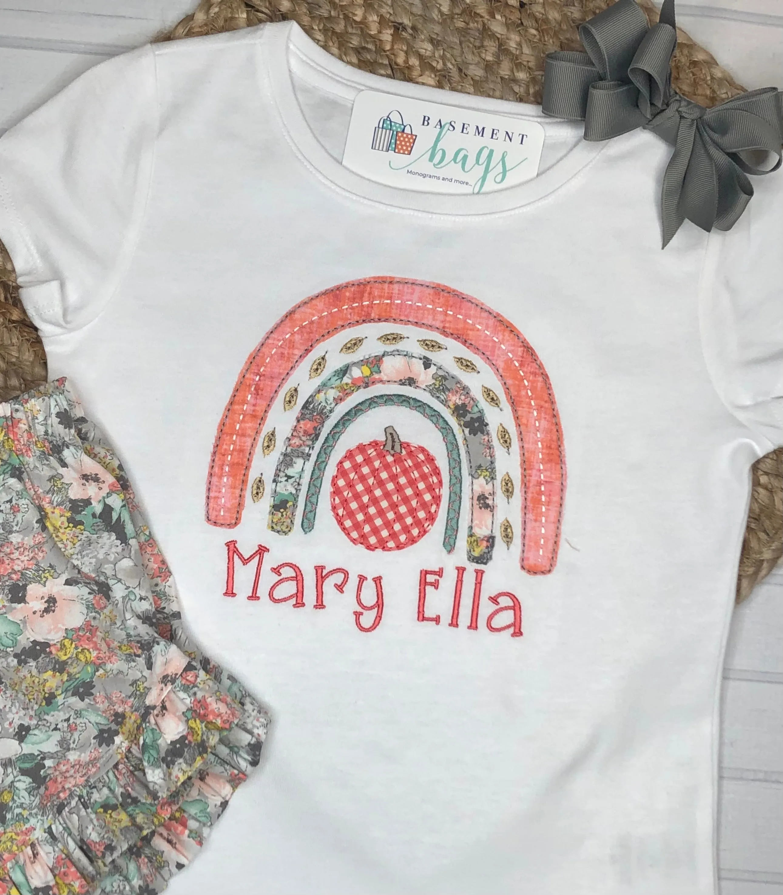 Fall Rainbow Ruffled Shorts & Shirt Set