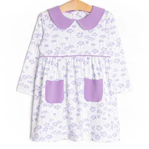 Field of Dreams Long Sleeve Dress, Purple
