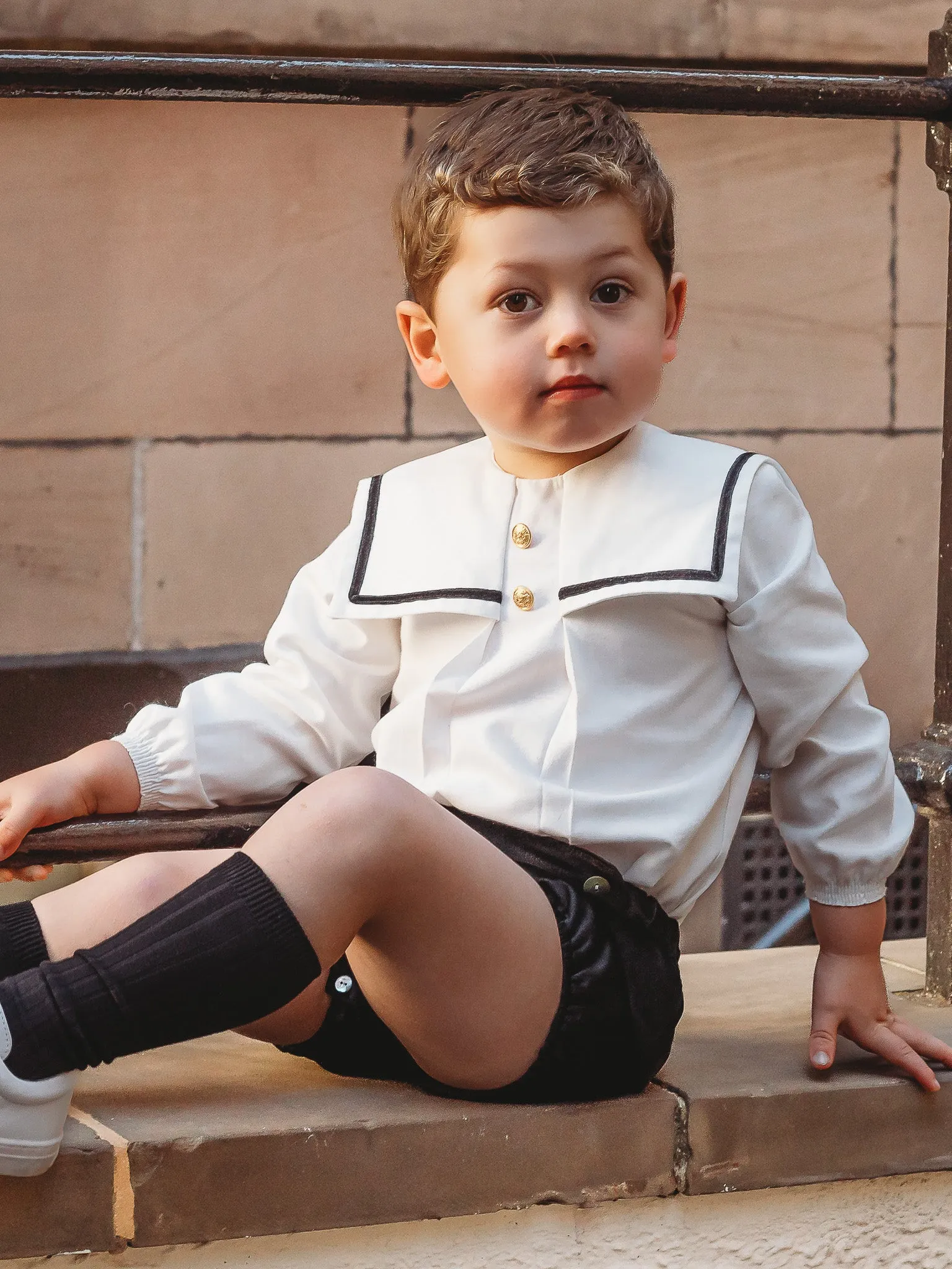 'Finley' monochrome sailor collar 2 piece set