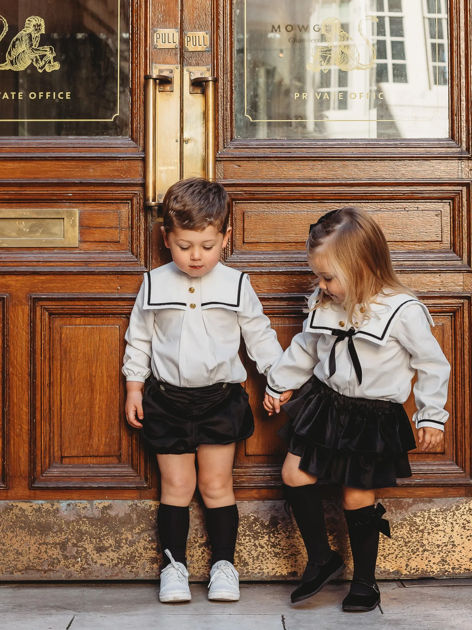 'Finley' monochrome sailor collar 2 piece set