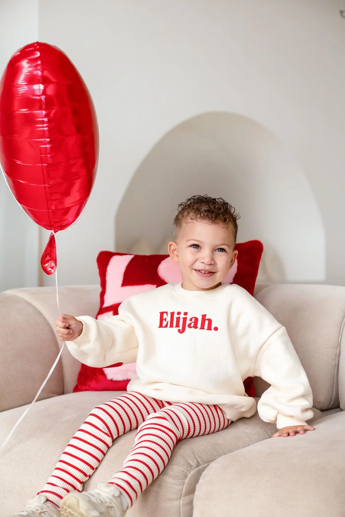 Fleece Vanilla Heart Sweatshirt - Embroidered (name)
