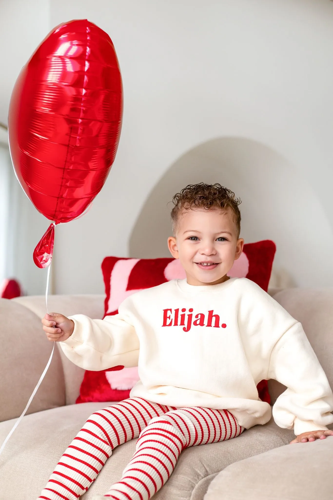 Fleece Vanilla Heart Sweatshirt - Embroidered (name)