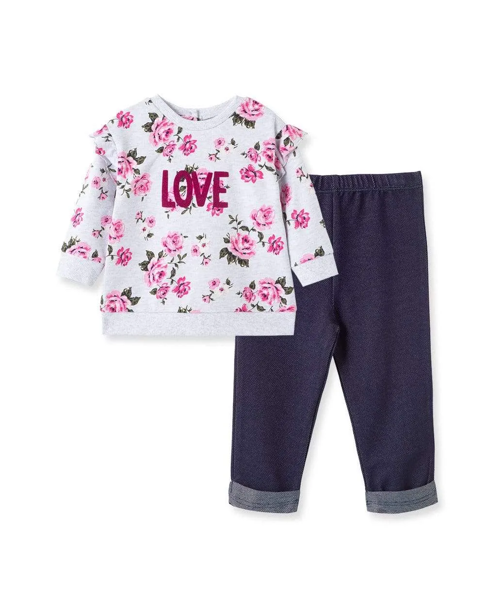 Floral Sweatshirt Set