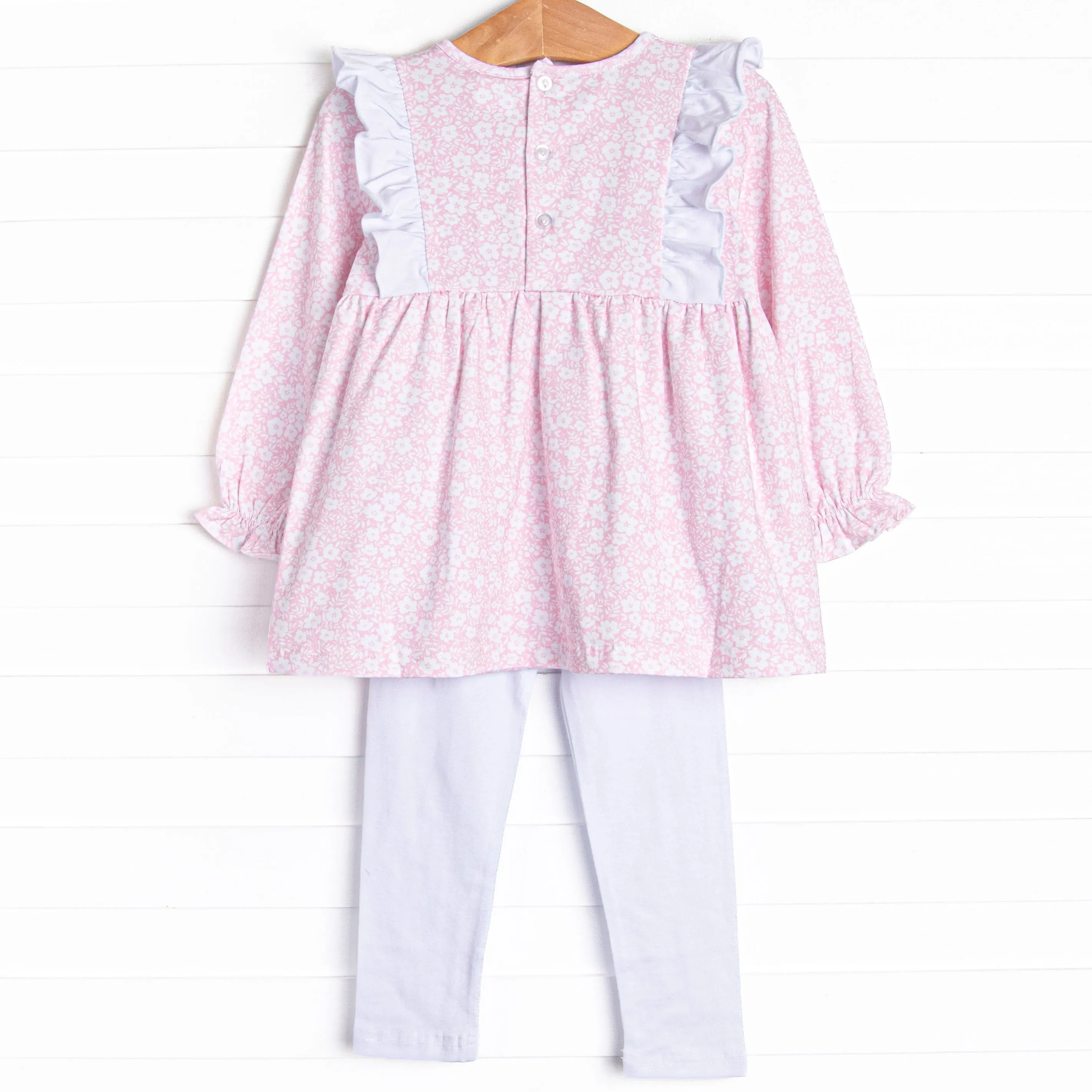 Garden Gate Bow Legging Set, Pink