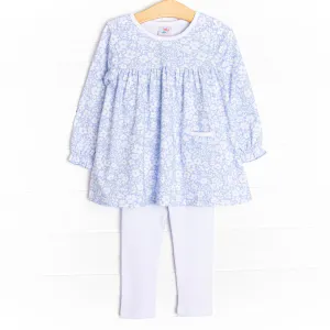 Garden Gate Legging Set, Blue