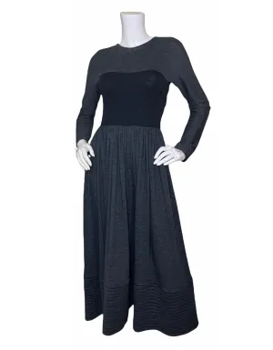 Geoffrey Beene Grey Longsleeve Jersey Dress w/ Black Bodice sz S