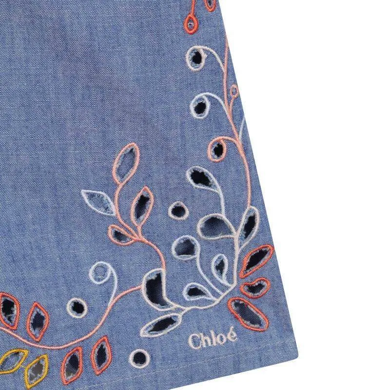 Girls Blue Cotton Playsuit